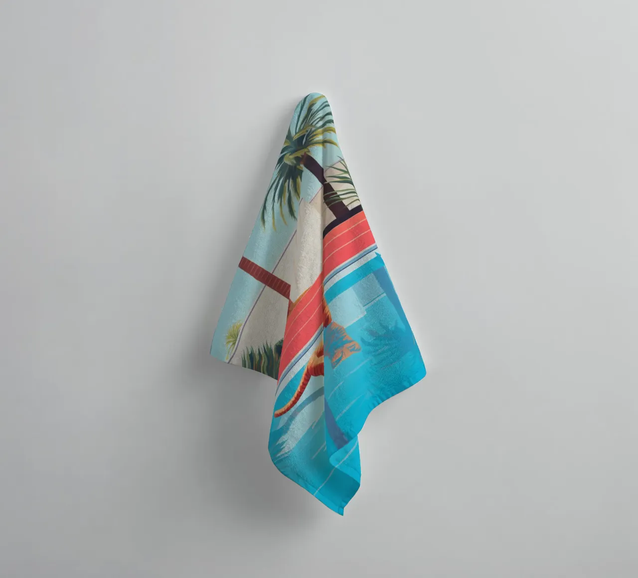 Hockney's red cat in the pool towel by Autofocus