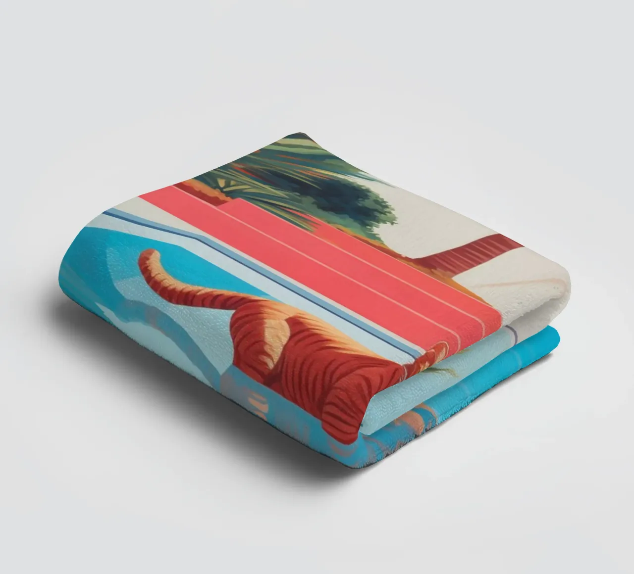 Hockney's red cat in the pool towel by Autofocus