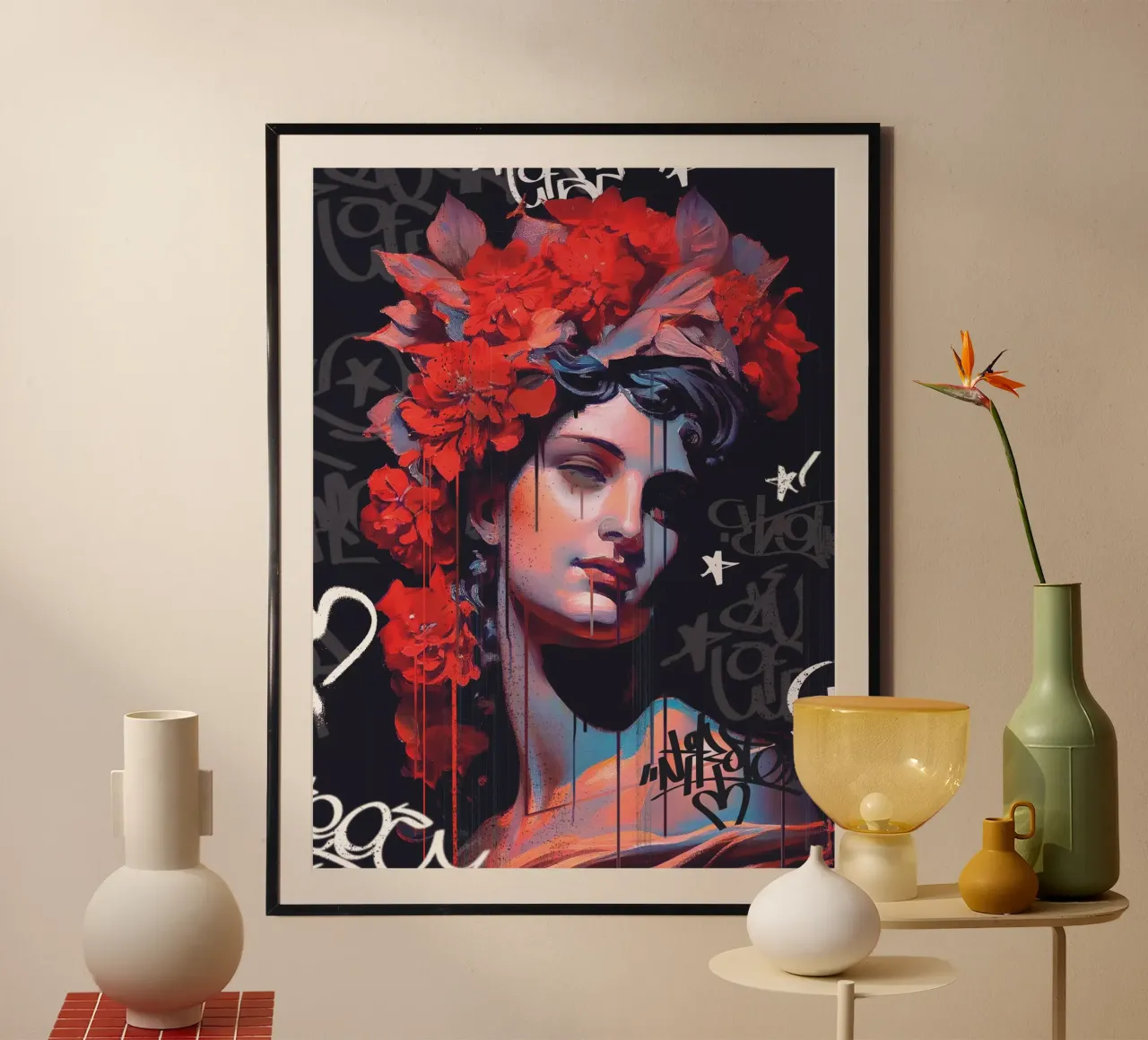 Vandal Goddess poster con telaio in plastica da Dikhotomy