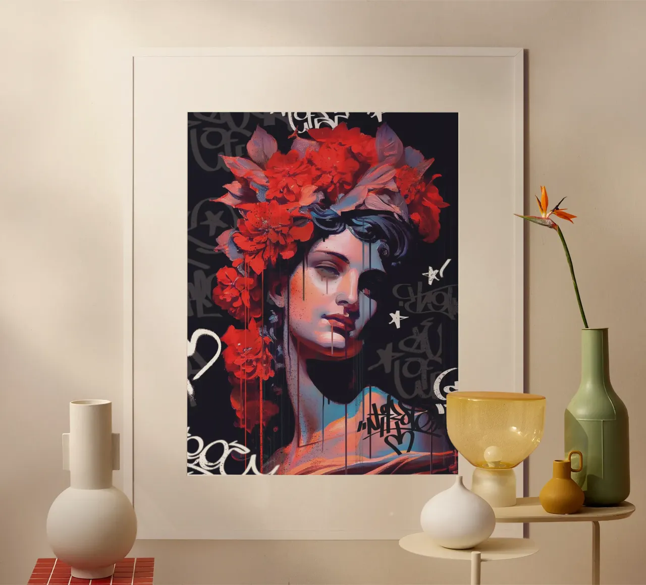 Vandal Goddess poster con telaio in plastica da Dikhotomy