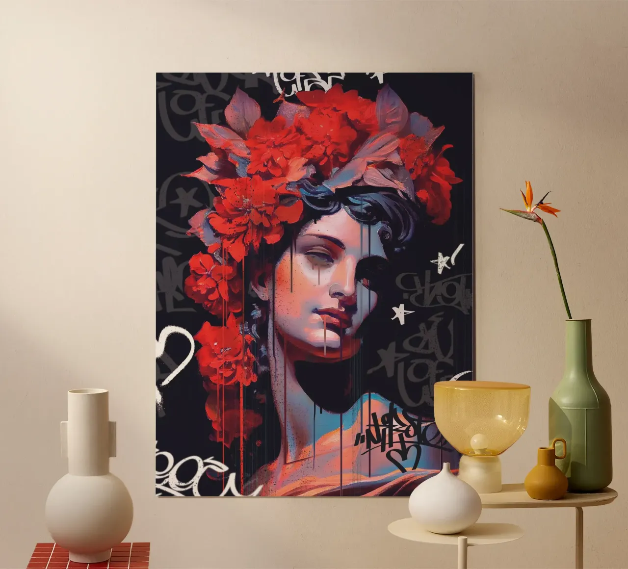 Vandal Goddess poster con telaio in plastica da Dikhotomy