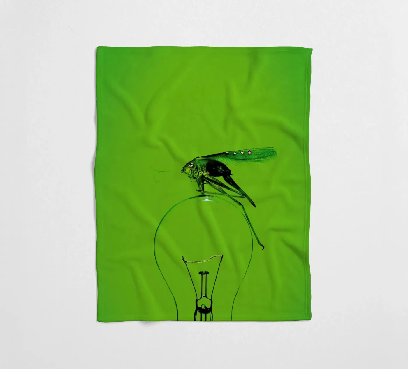 Grashüpfer Fleecedecke von neon* fotografie