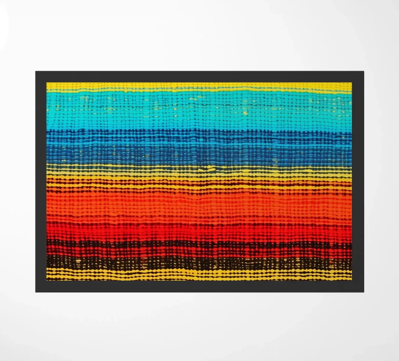 Textile rainbow pattern in the style of indigenous woven art doormat by Autofocus