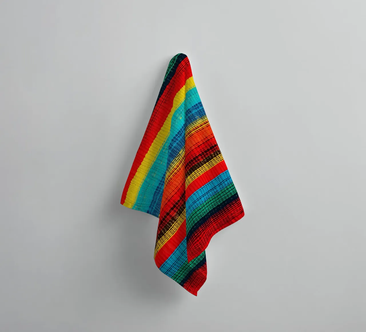 Textile rainbow pattern in the style of indigenous woven art towel by Autofocus