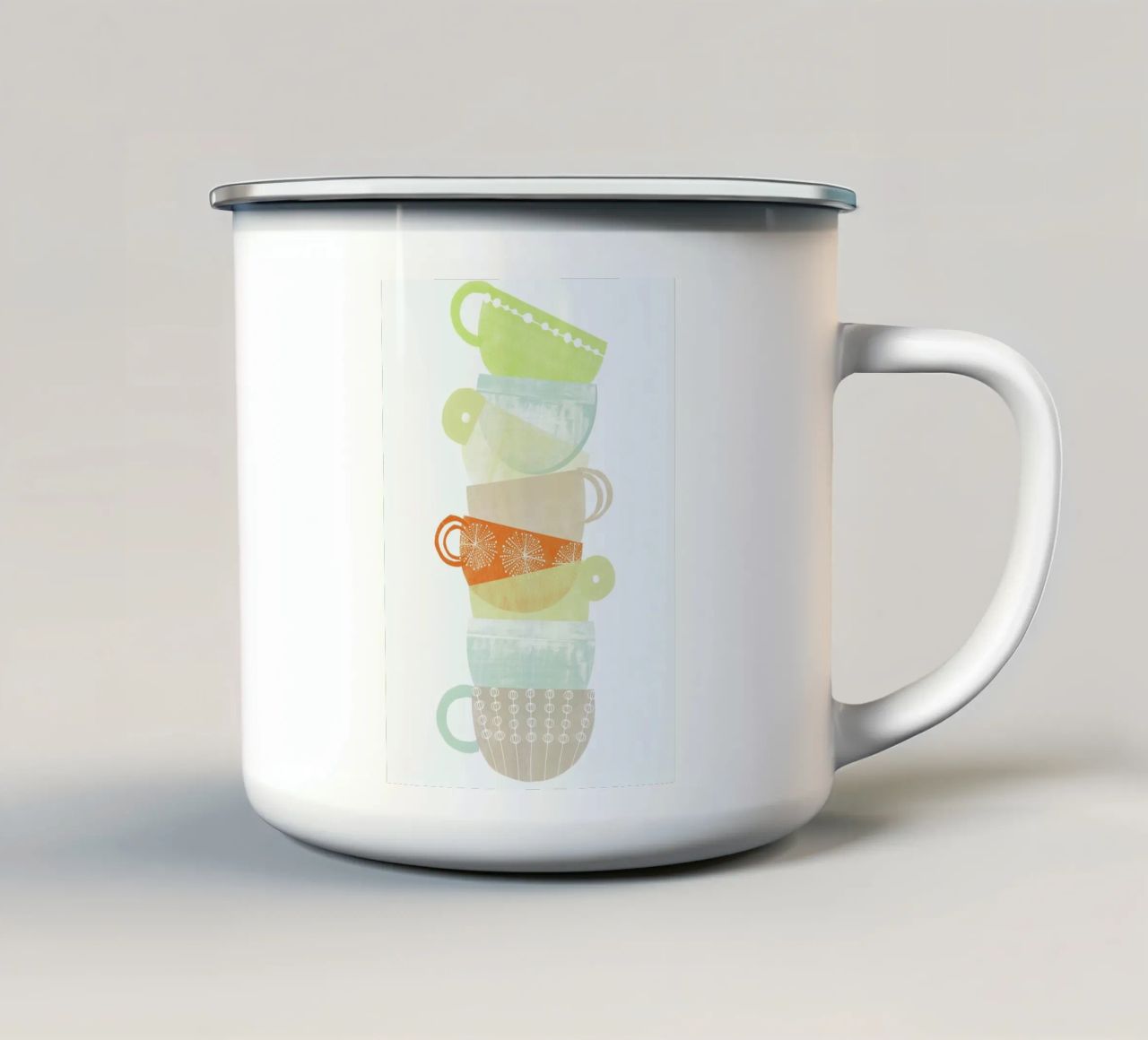 Cappuccino mug en émail de Catherine Aguilar