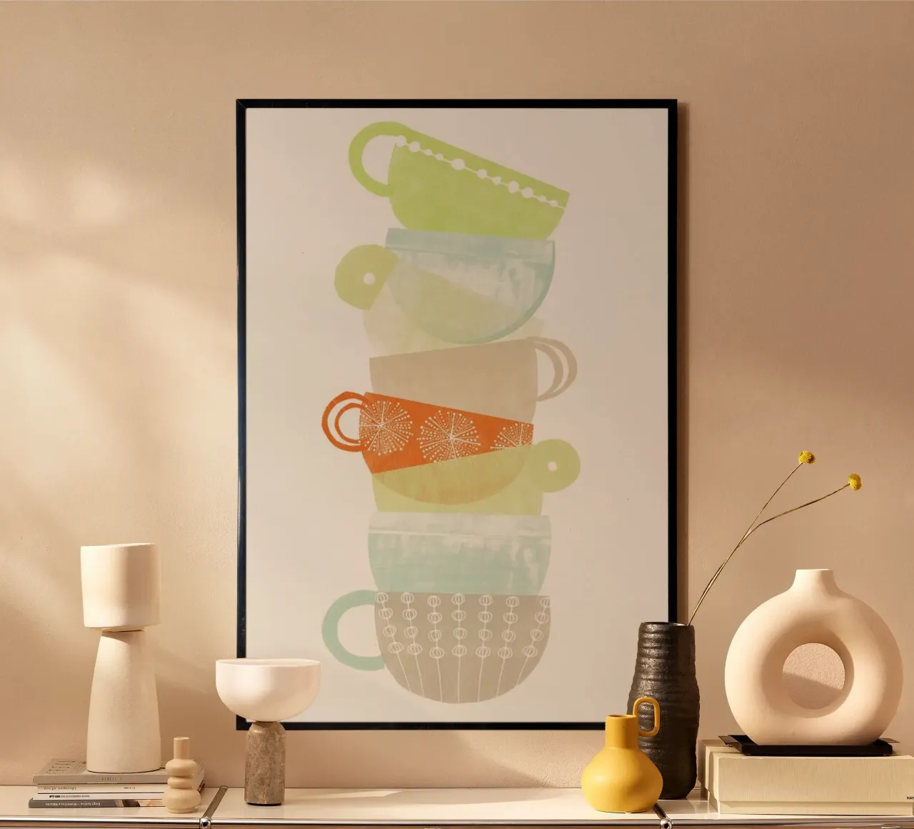 Cappuccino poster con telaio in alluminio da Catherine Aguilar