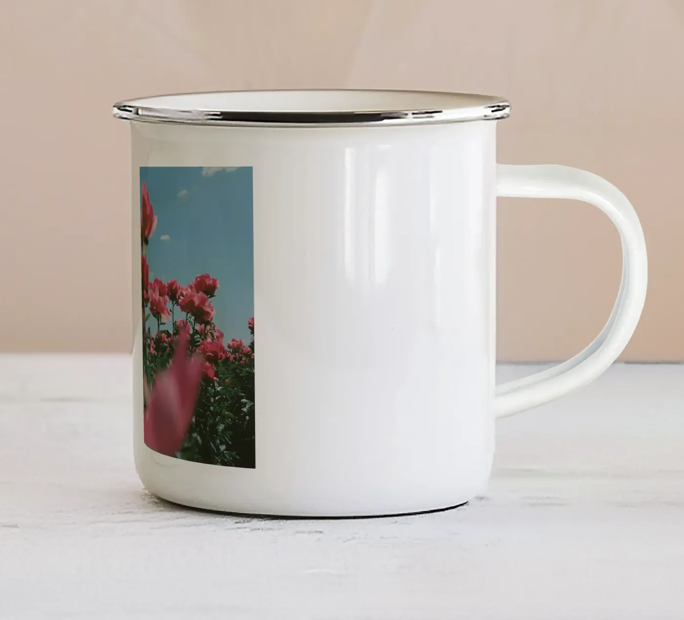 Through the Fields enamel mug by Morgan Kendall