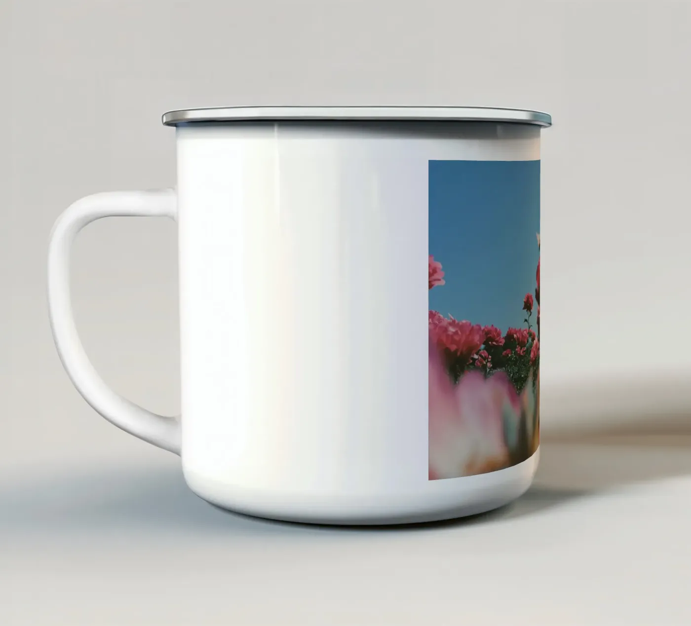Through the Fields enamel mug by Morgan Kendall