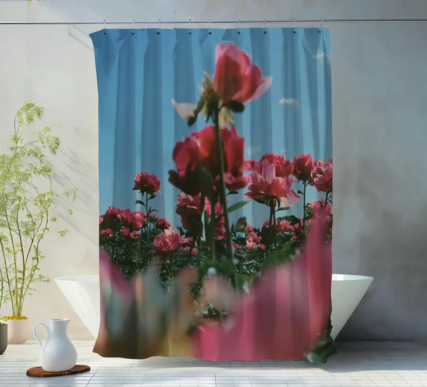Through the Fields shower curtain by Morgan Kendall