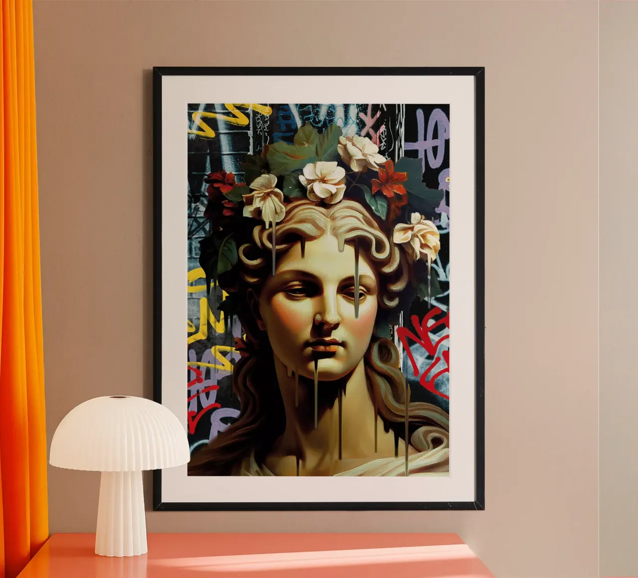 Vandal Pietà poster con telaio in alluminio da Dikhotomy