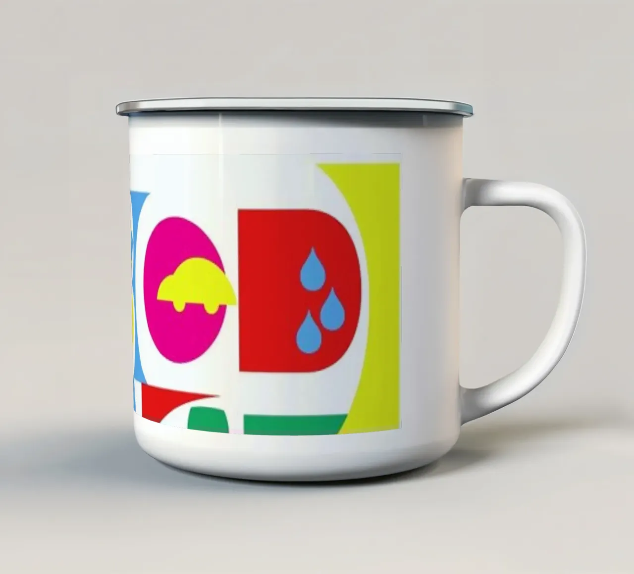 Eyecandy Alphabet tazza in smalto da Catherine Aguilar