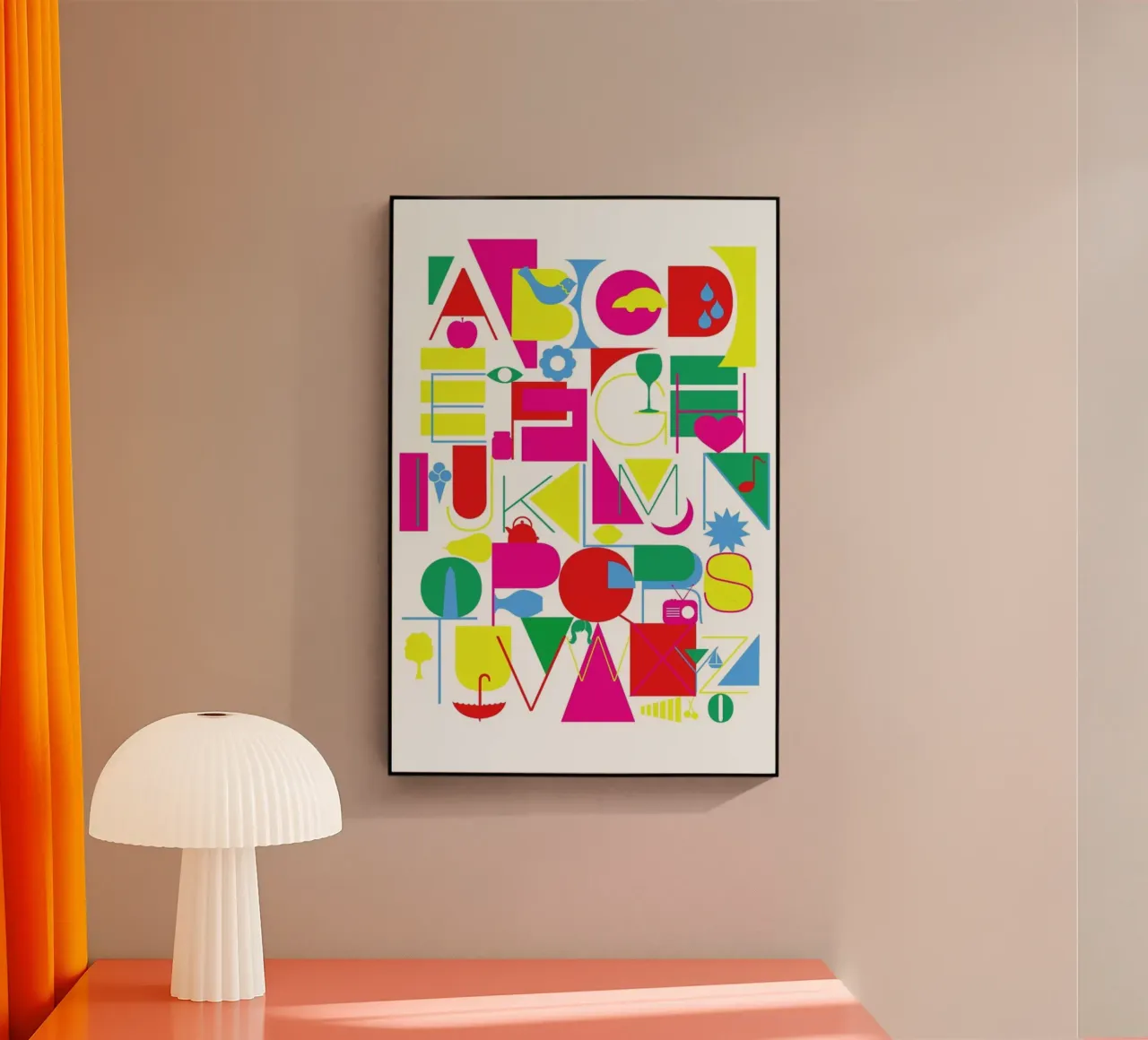 Eyecandy Alphabet plexiglass da Catherine Aguilar