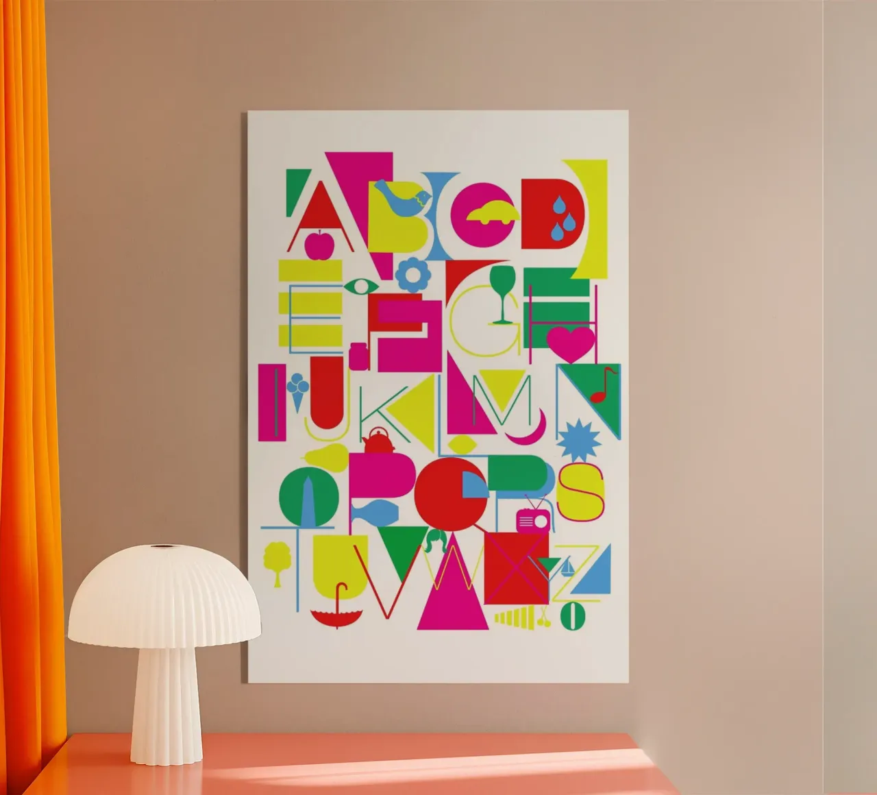 Eyecandy Alphabet plexiglass da Catherine Aguilar