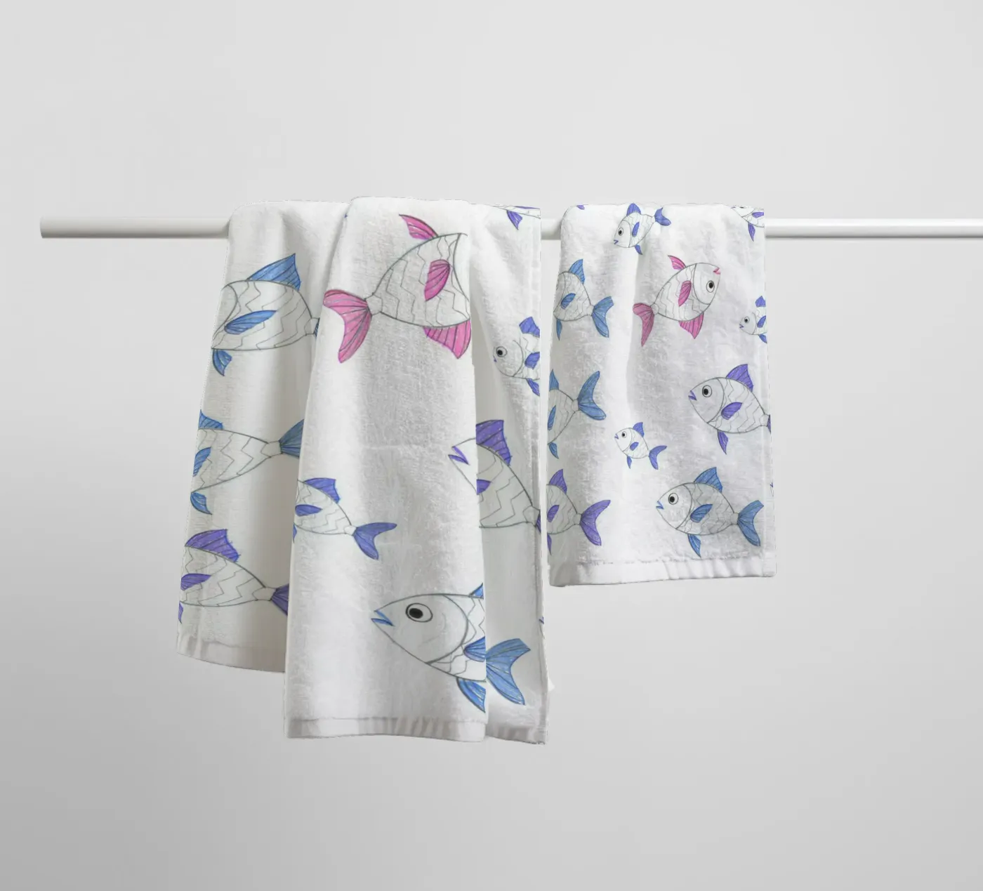 Fischtime towel by Tabea Jule