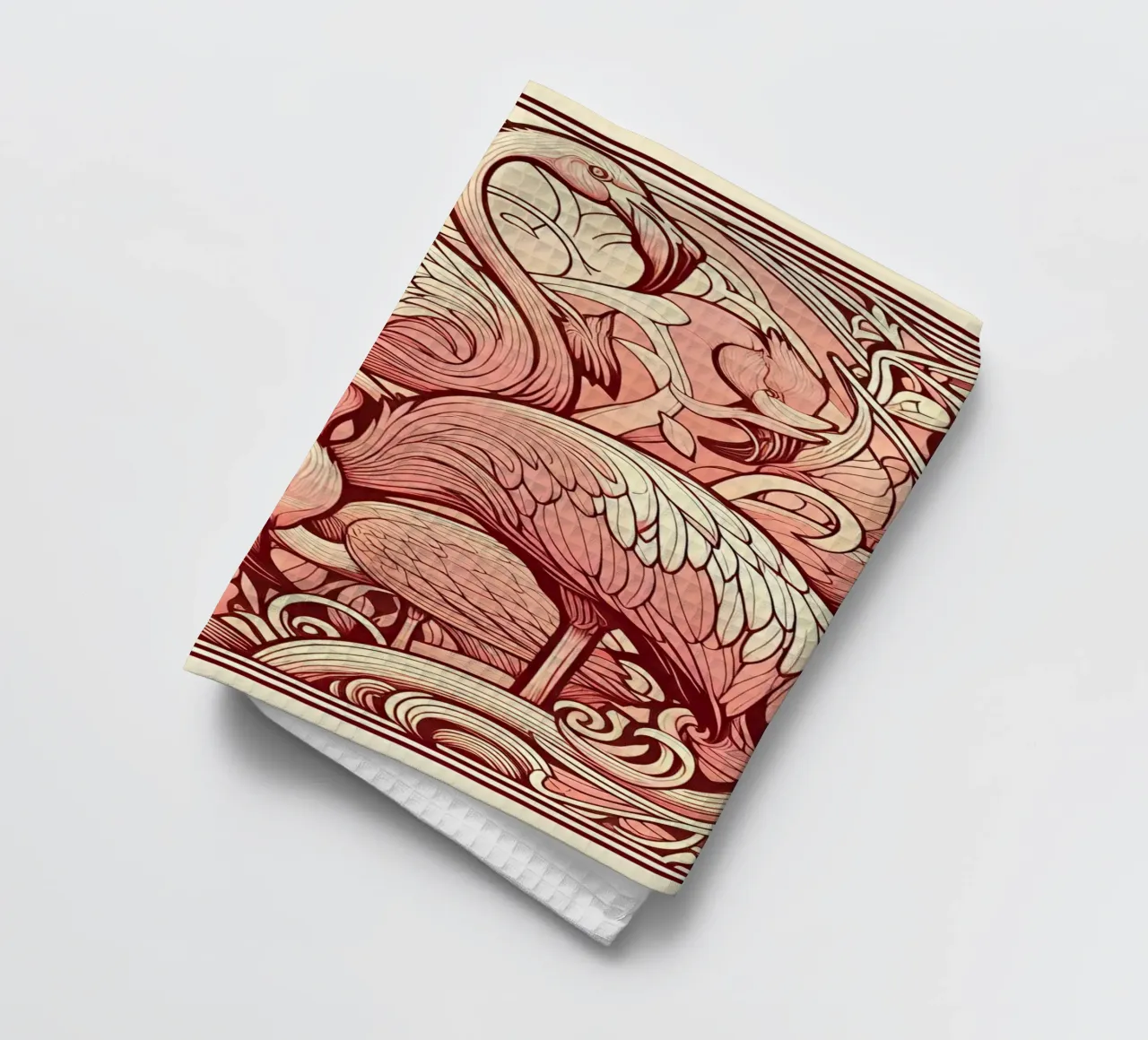 Flamingo Blush canovaccio da cucina da Art-Nouveau-Dsg