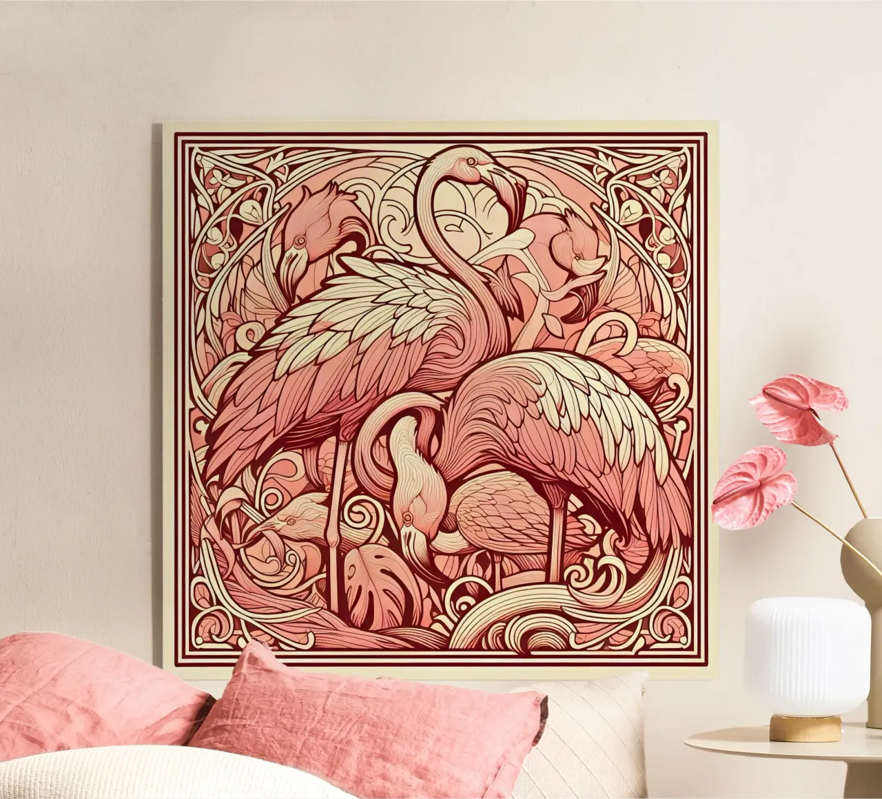 Flamingo Blush plexiglass da Art-Nouveau-Dsg