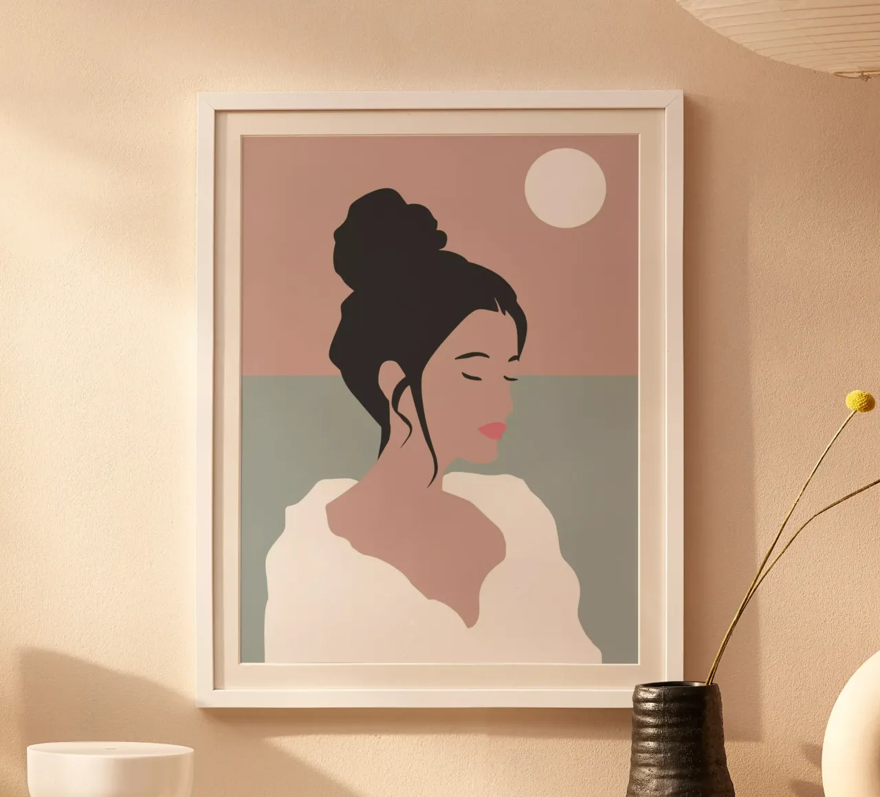 Softly She Dreams poster with plastic frame by Soleil Basque