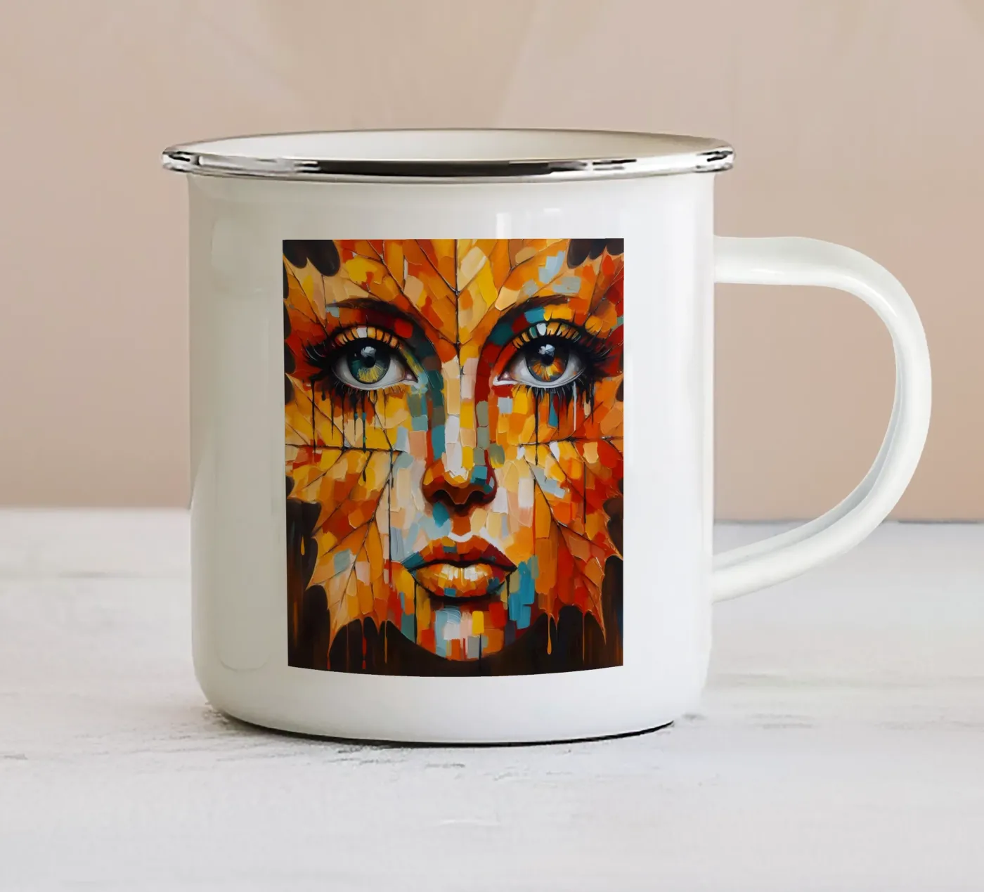 LEAF THROUGH enamel mug by ARTOMATIC