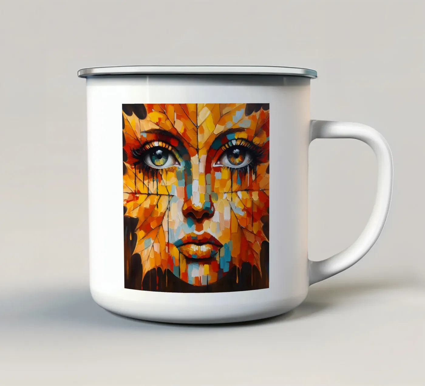 LEAF THROUGH enamel mug by ARTOMATIC