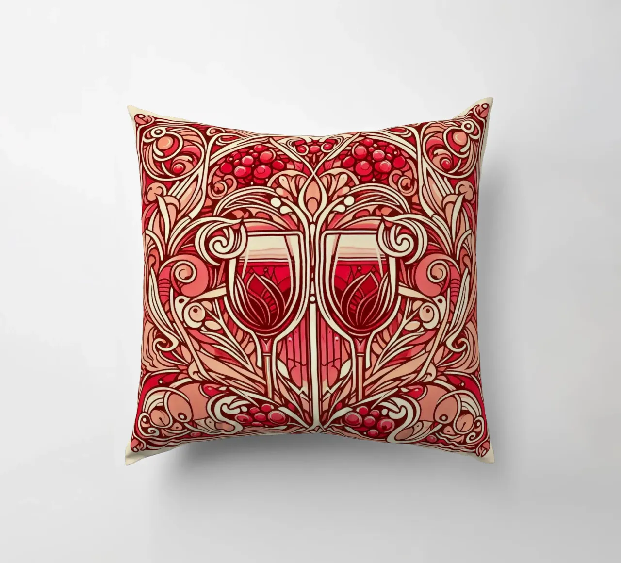 Wine o‘clock Kissen von Art-Nouveau-Dsg