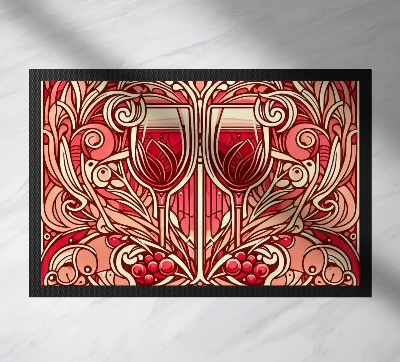 Wine o‘clock deurmat van Art-Nouveau-Dsg