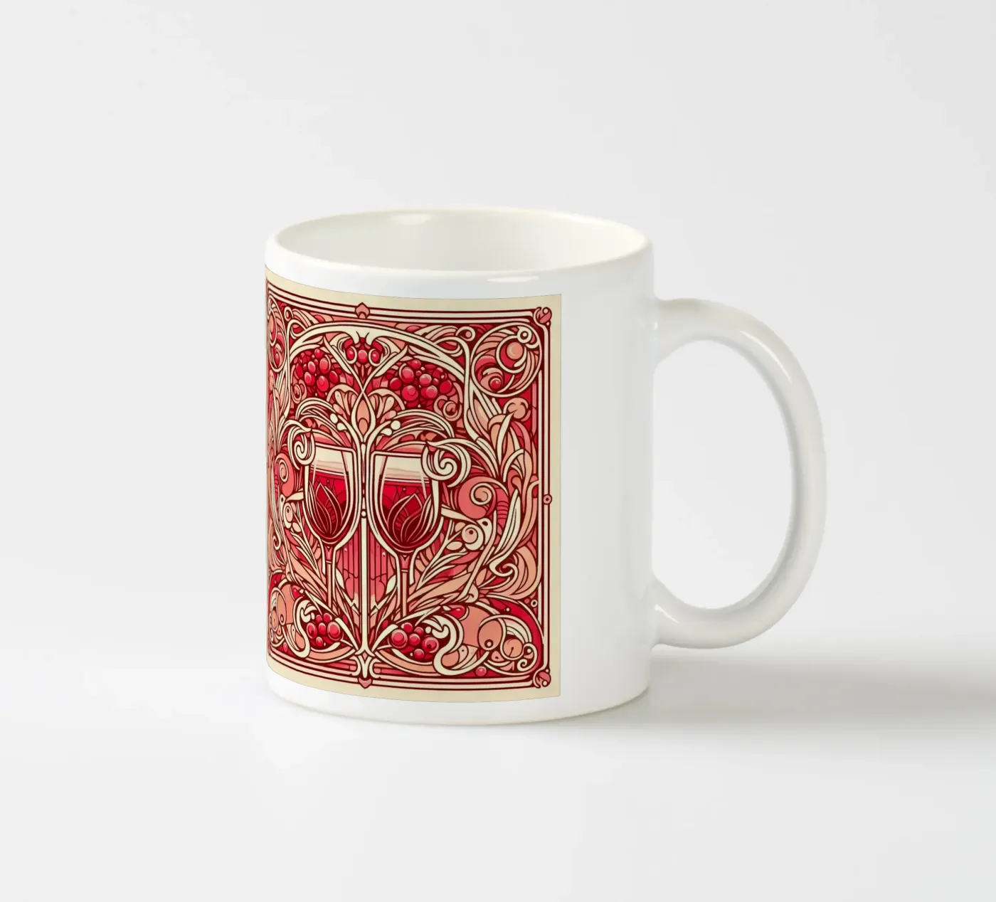Wine o‘clock ceramic mug by Art-Nouveau-Dsg