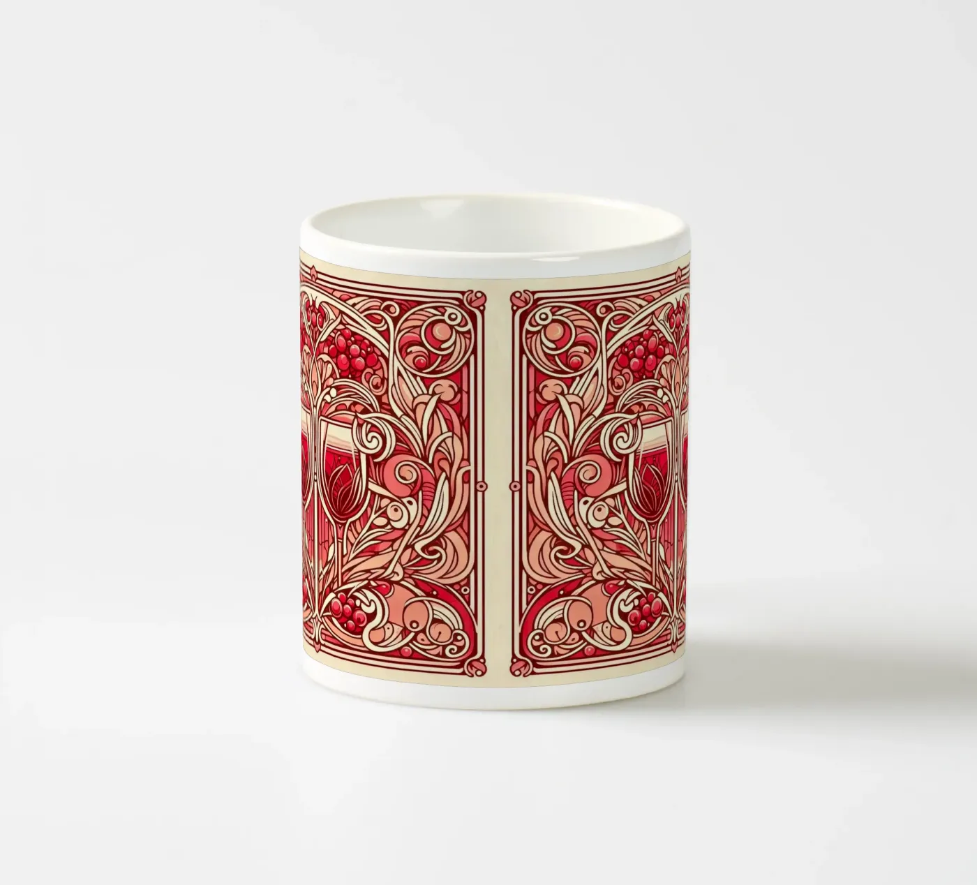 Wine o‘clock ceramic mug by Art-Nouveau-Dsg