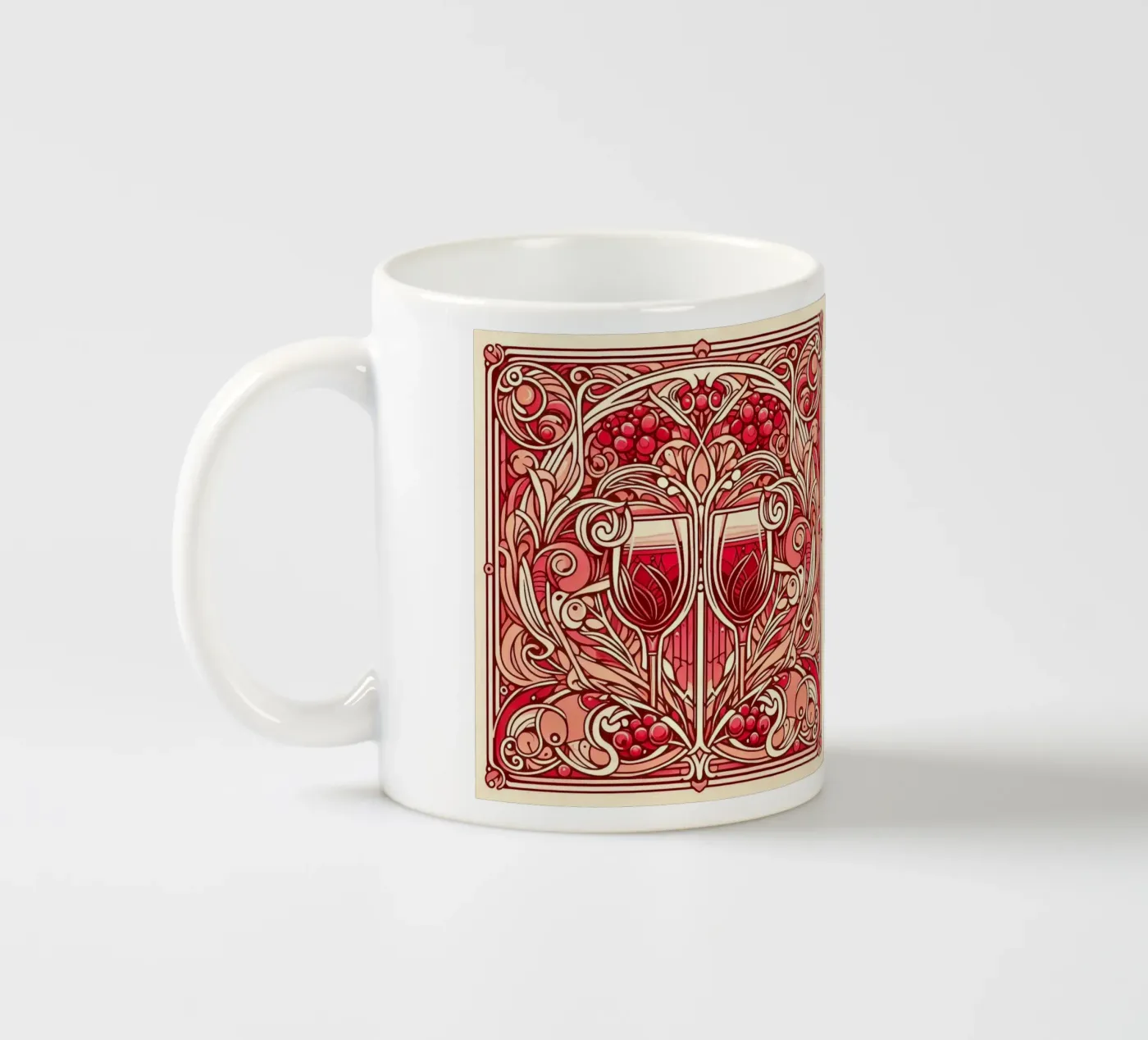 Wine o‘clock ceramic mug by Art-Nouveau-Dsg