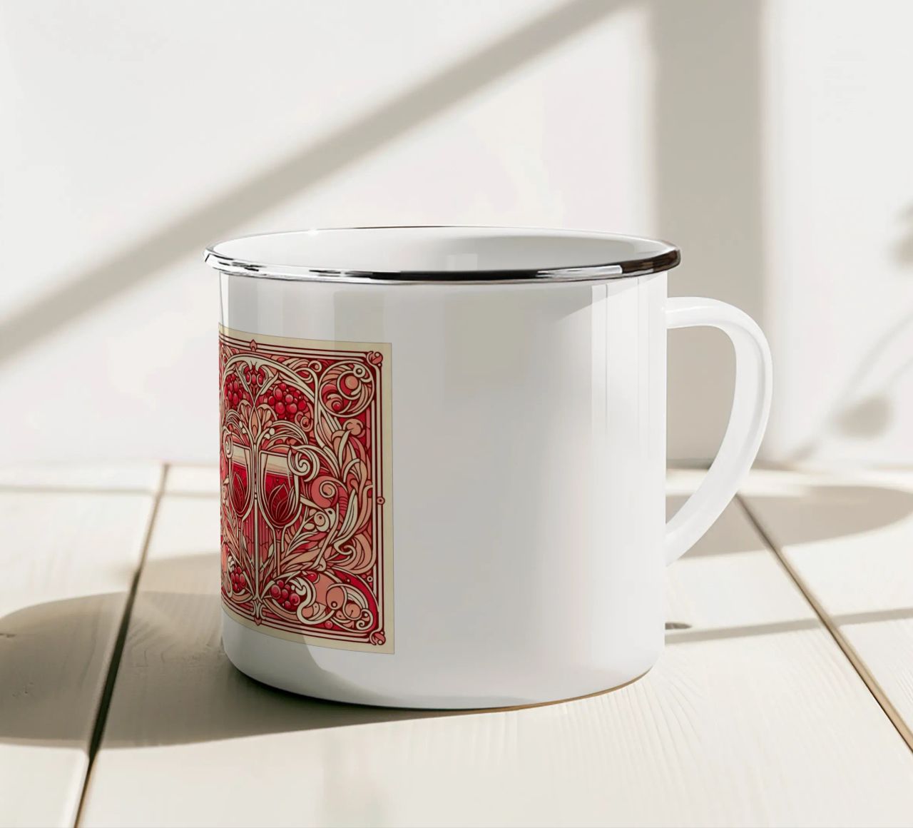 Wine o‘clock tazza in smalto da Art-Nouveau-Dsg