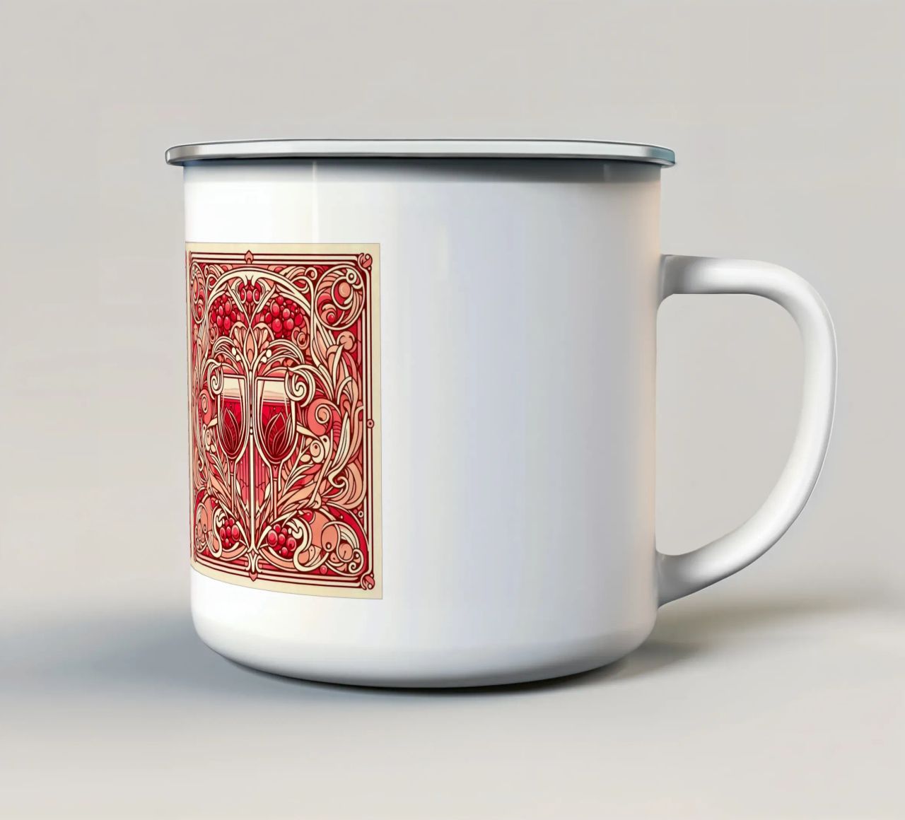 Wine o‘clock tazza in smalto da Art-Nouveau-Dsg