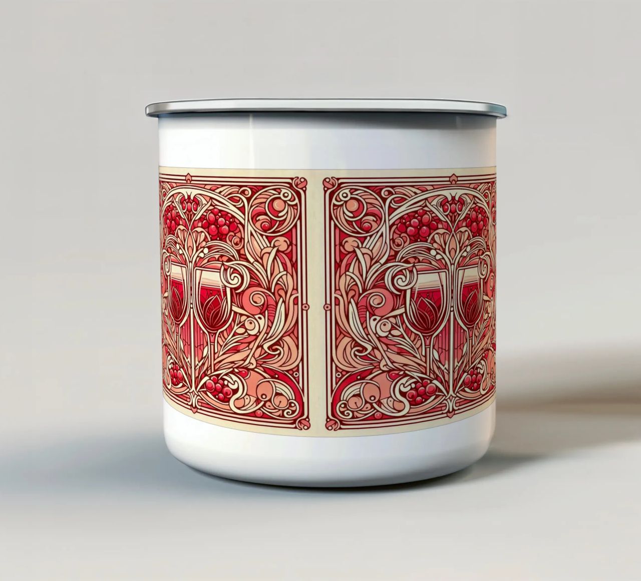 Wine o‘clock tazza in smalto da Art-Nouveau-Dsg