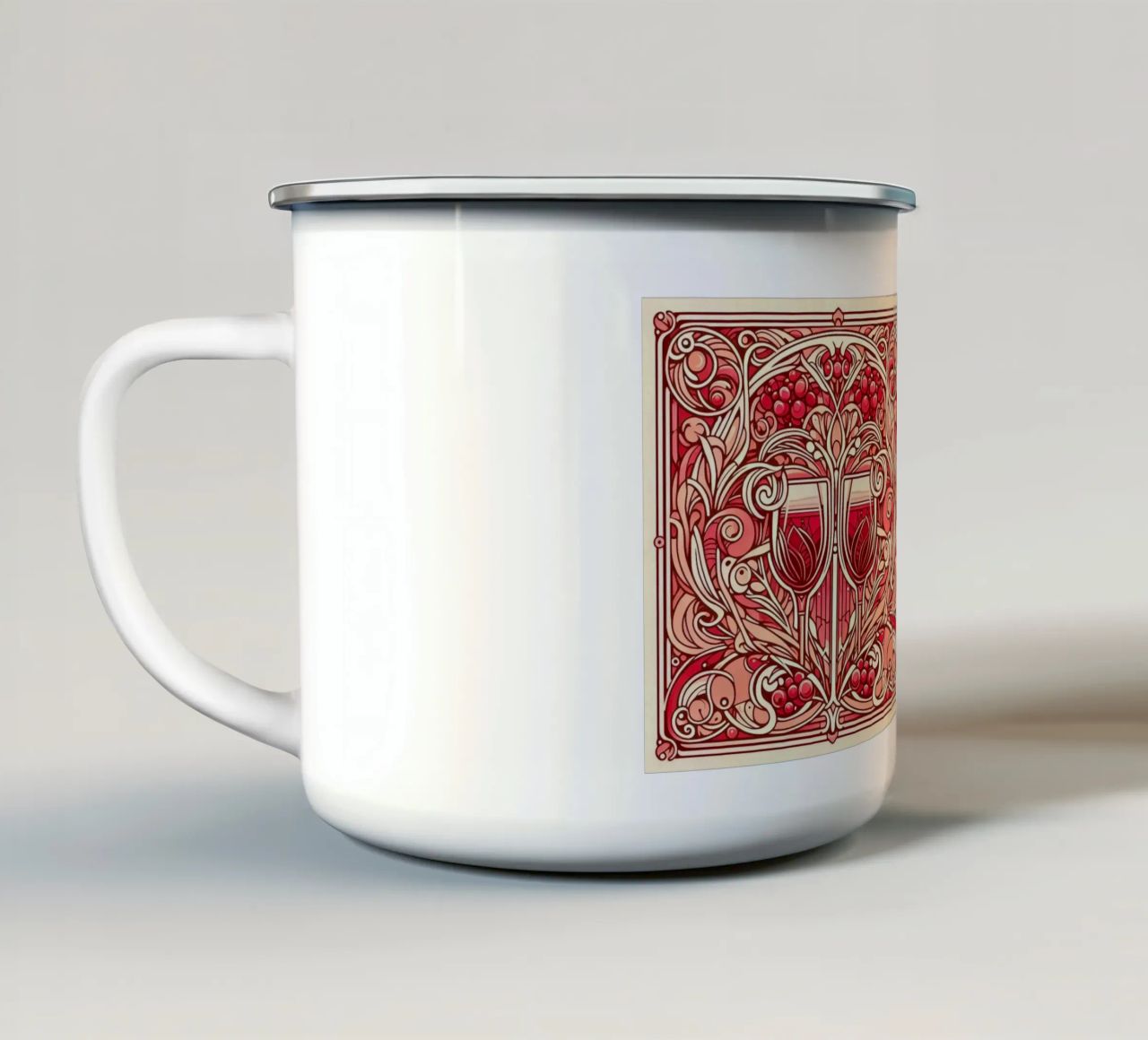 Wine o‘clock tazza in smalto da Art-Nouveau-Dsg