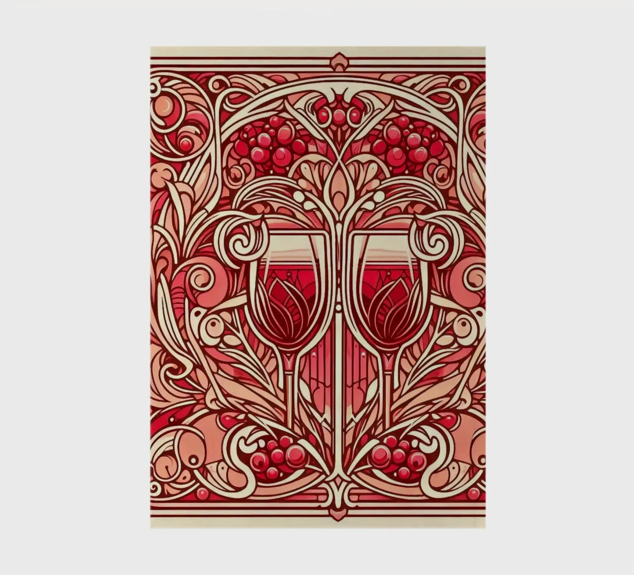 Wine o‘clock Notizbuch von Art-Nouveau-Dsg