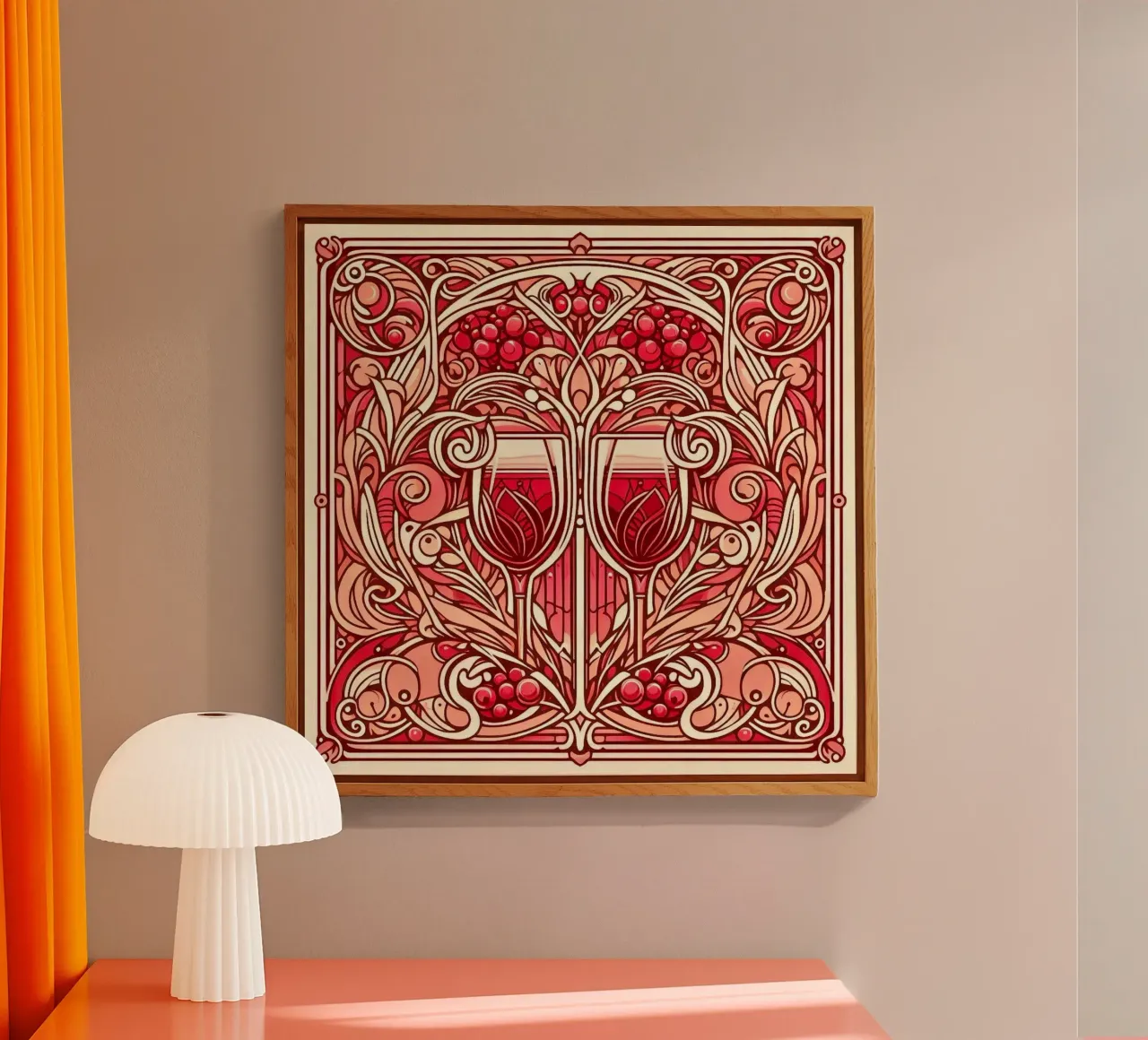 Wine o‘clock acryl van Art-Nouveau-Dsg