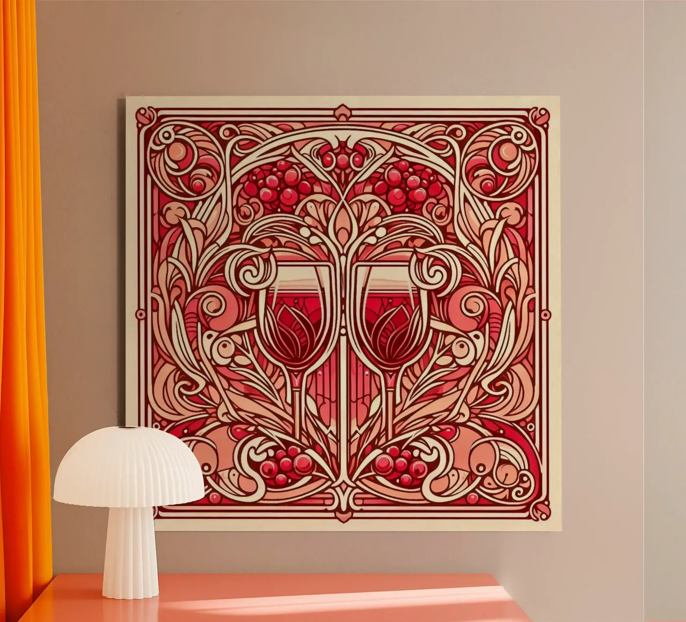 Wine o‘clock pannello forex da Art-Nouveau-Dsg