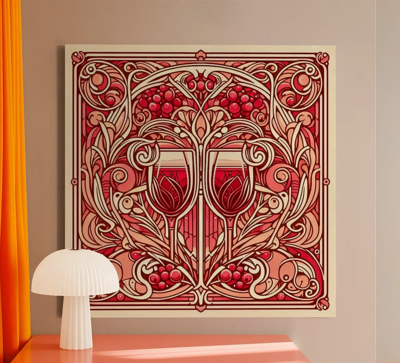 Wine o‘clock tela da Art-Nouveau-Dsg
