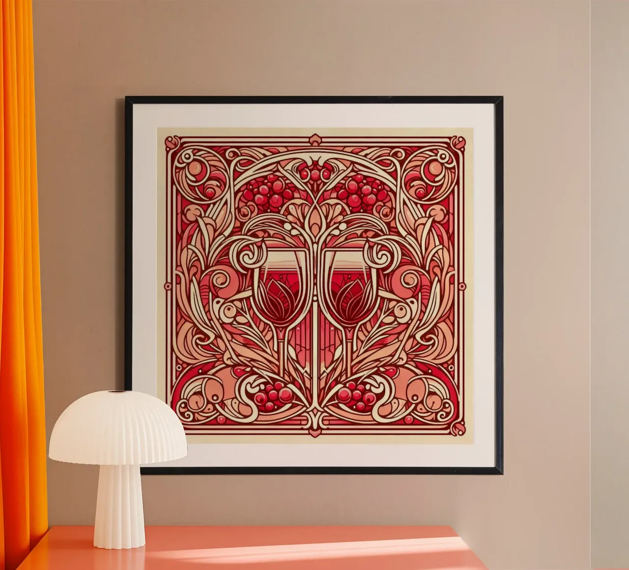 Wine o‘clock poster da Art-Nouveau-Dsg