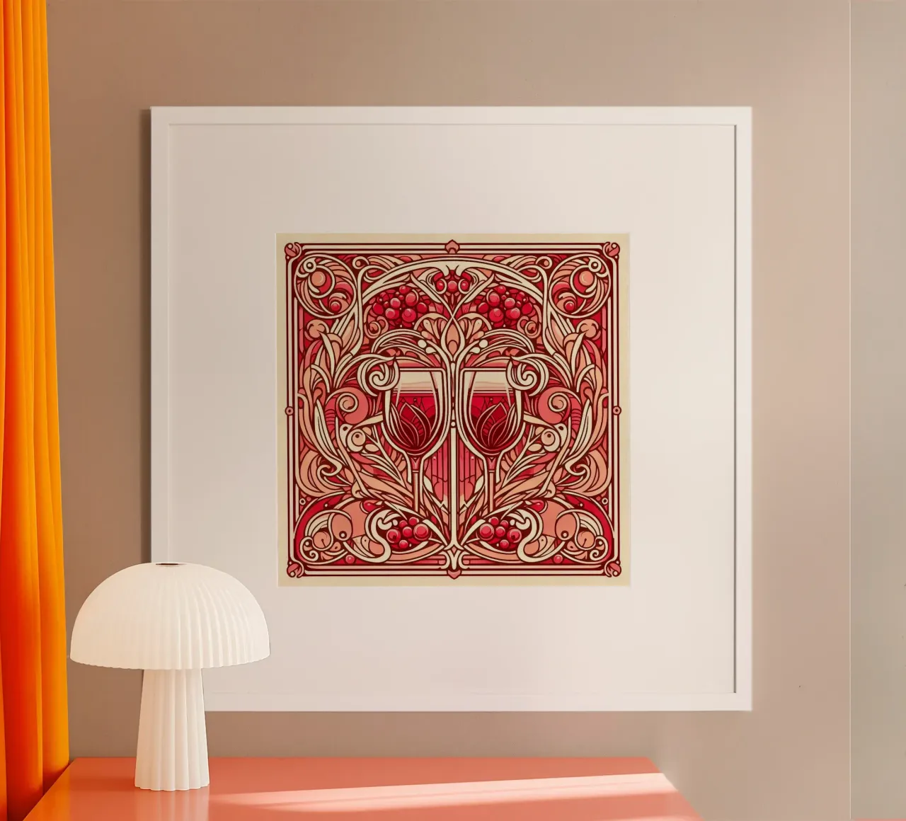 Wine o‘clock poster da Art-Nouveau-Dsg