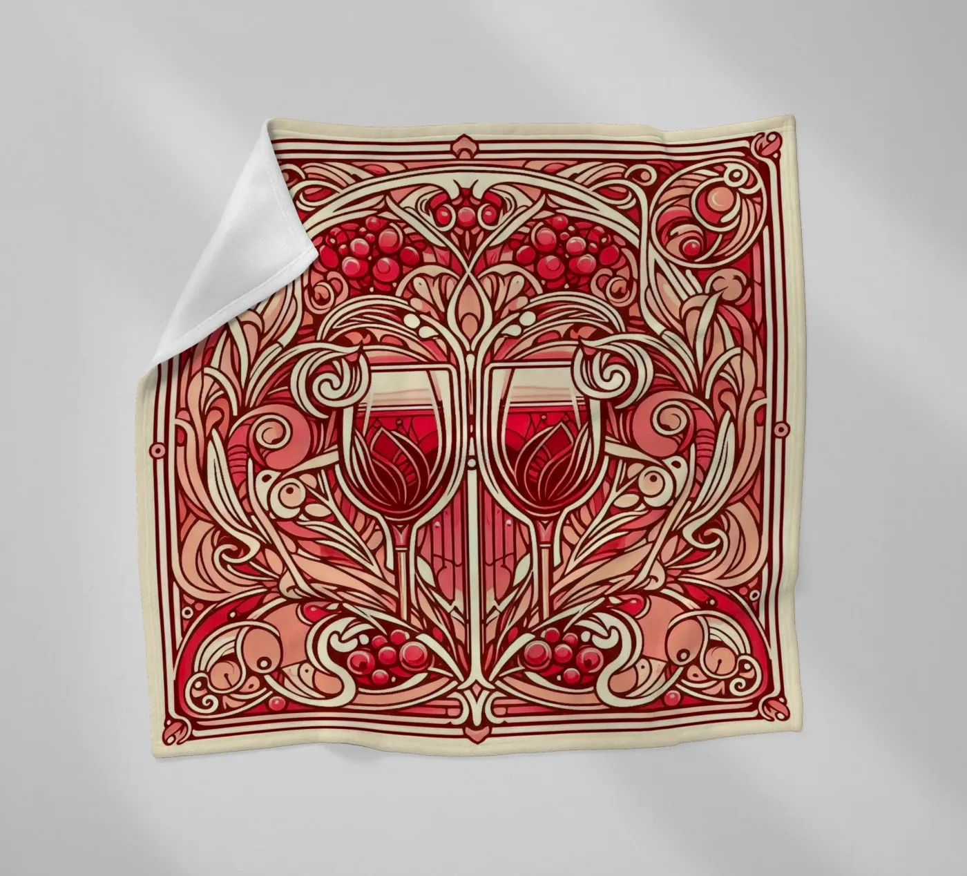 Wine o‘clock fleecedeken van Art-Nouveau-Dsg