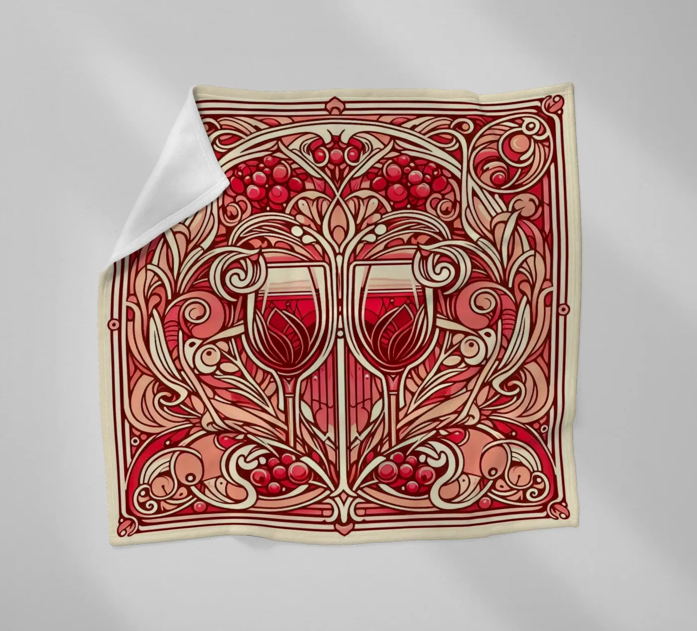 Wine o‘clock fleecedeken van Art-Nouveau-Dsg