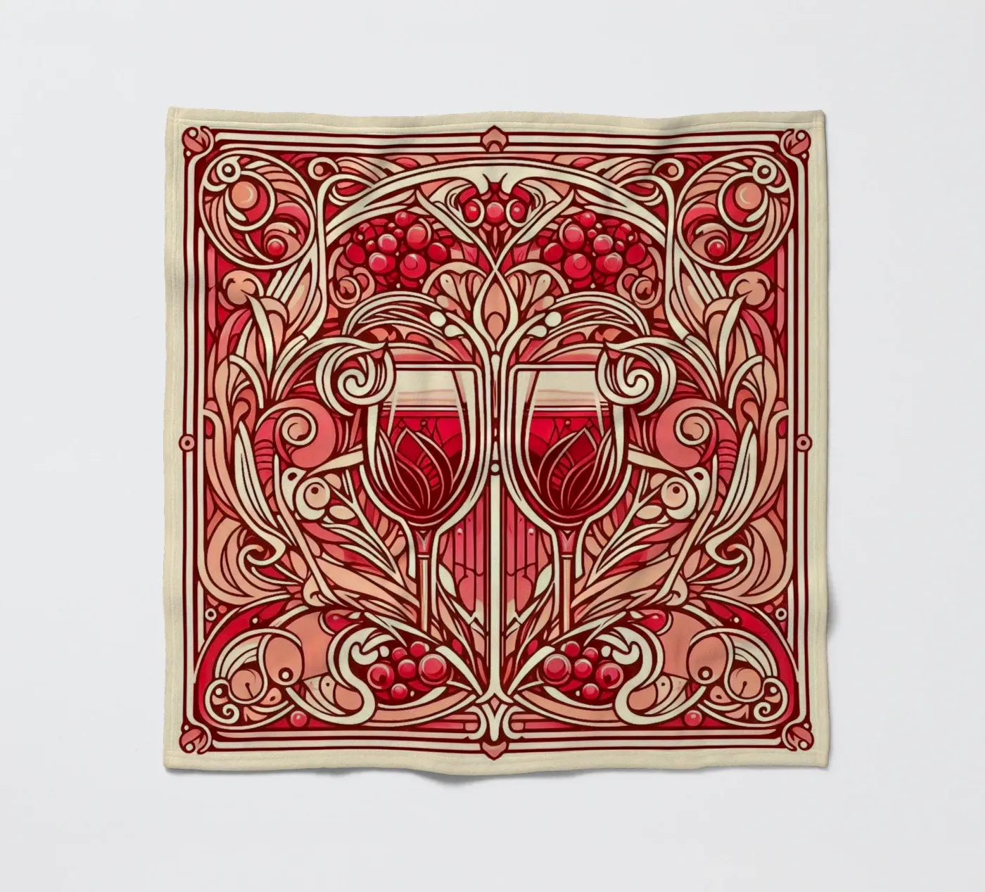 Wine o‘clock fleecedeken van Art-Nouveau-Dsg