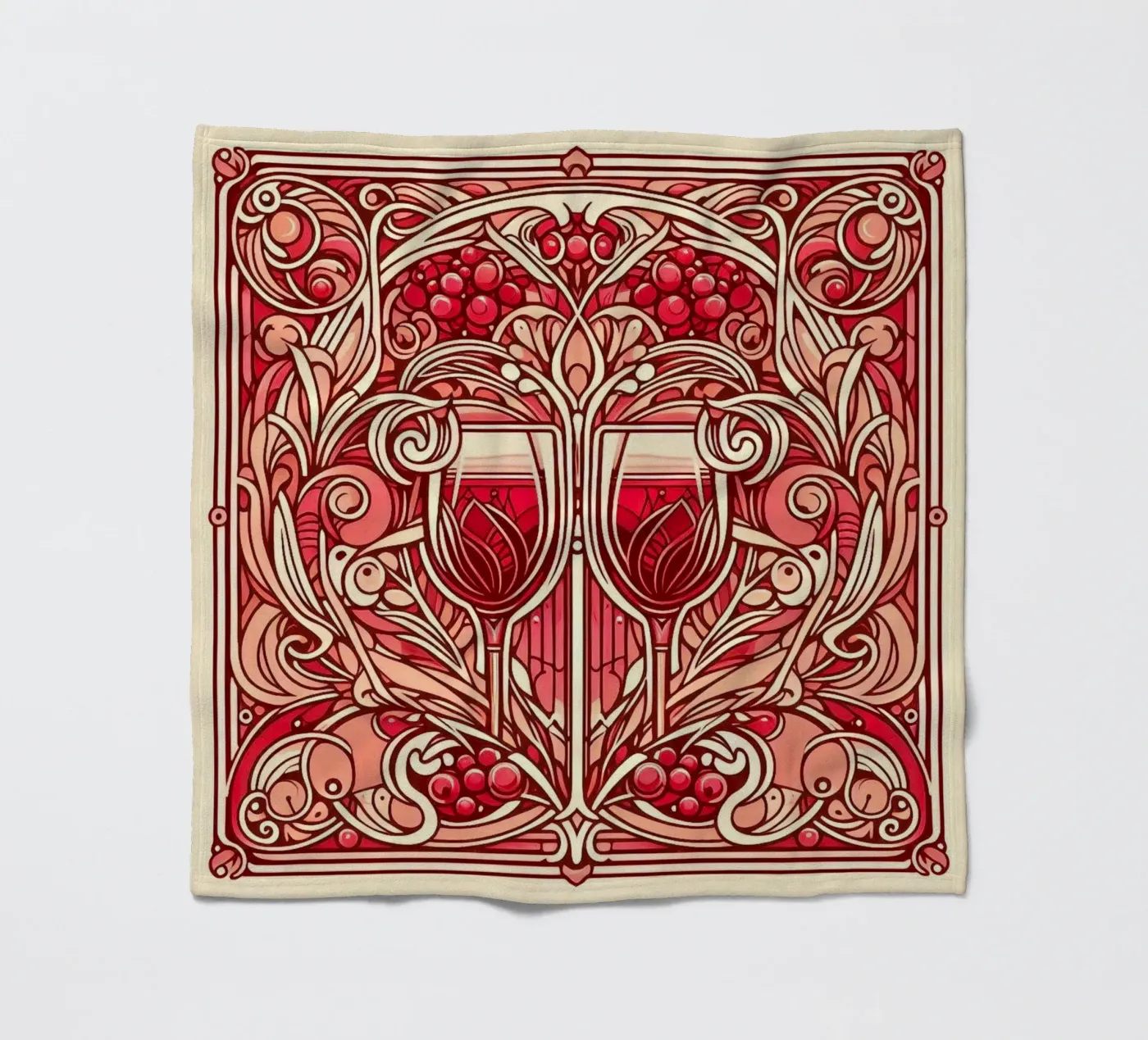 Wine o‘clock fleecedeken van Art-Nouveau-Dsg