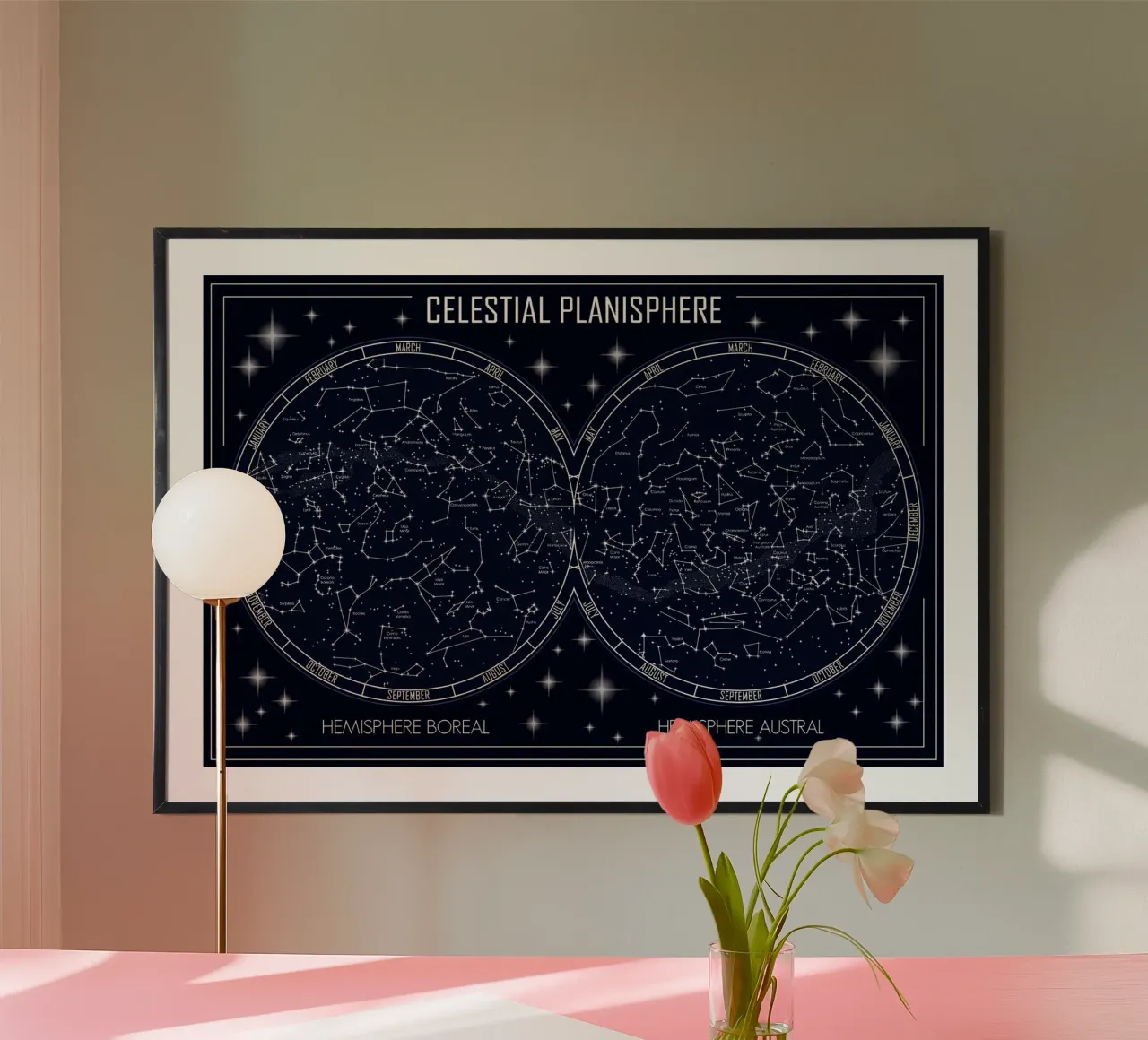 Celestial Planisphere Sky Map poster da Ninaittwaa