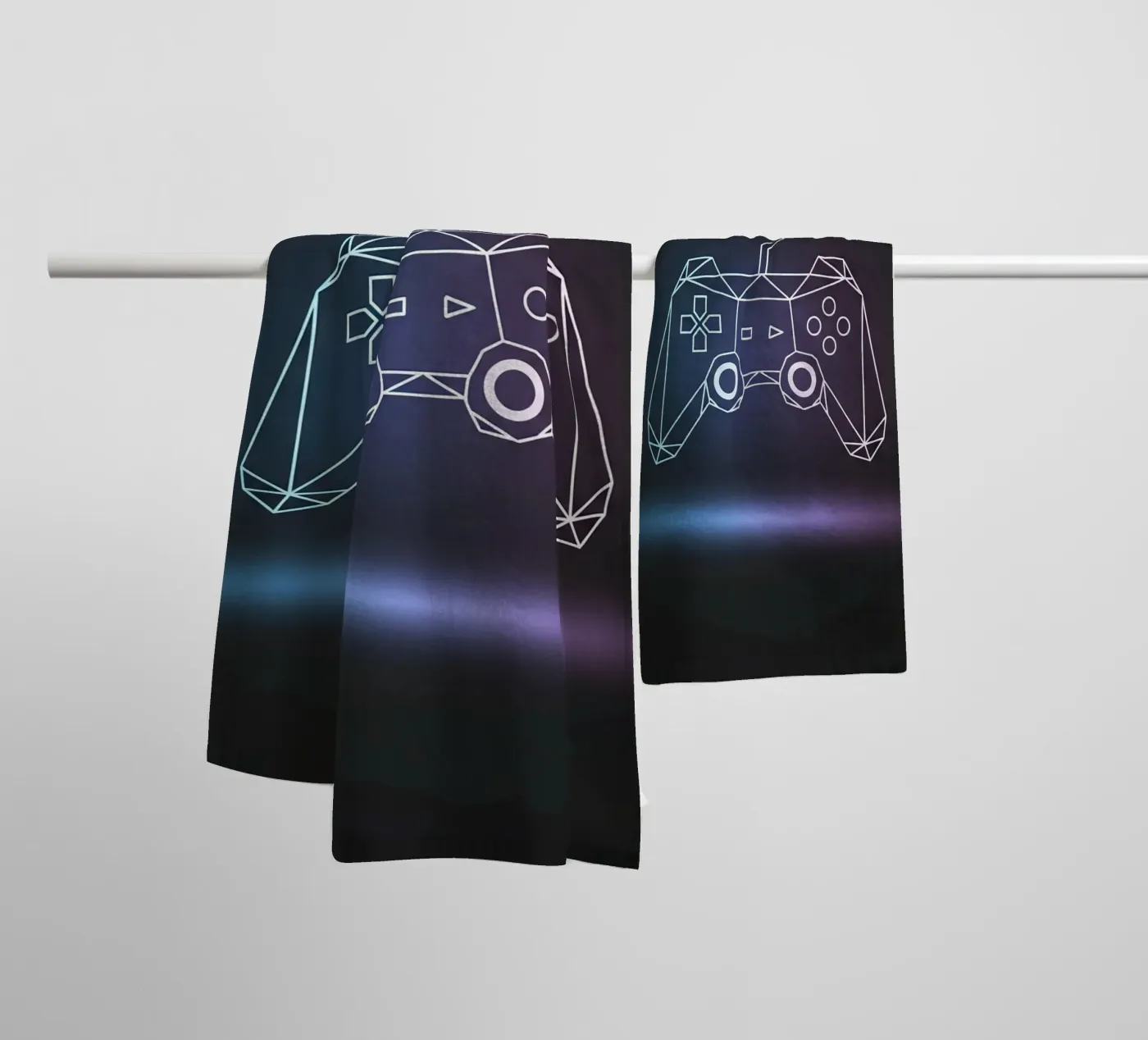 Geometric Game Controller towel by Minimalist vector art