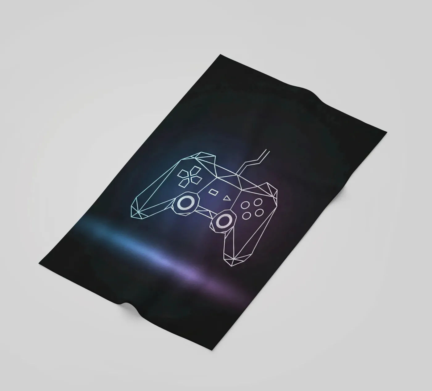 Controller geometrico per videogiochi telo mare da FlatPrint Studio