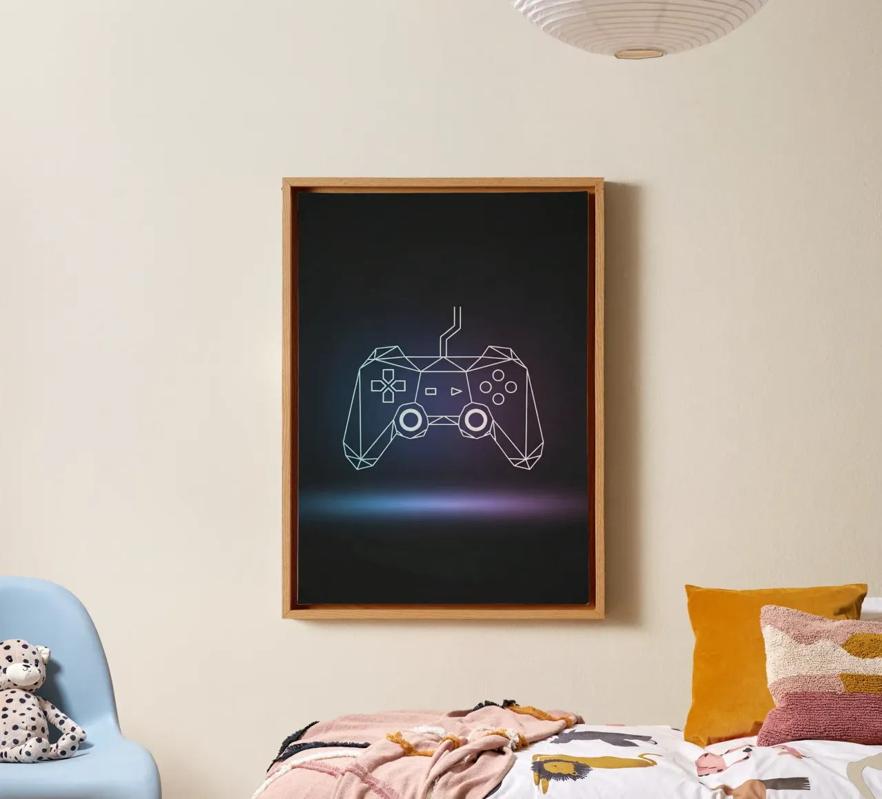 Geometric Game Controller canvas by Minimalist vector art