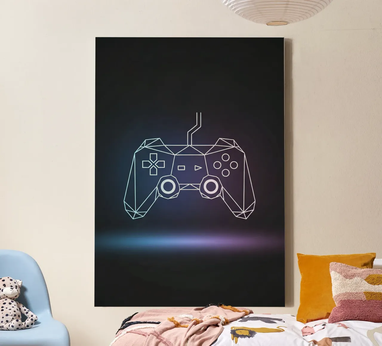 Geometric Game Controller canvas by Minimalist vector art