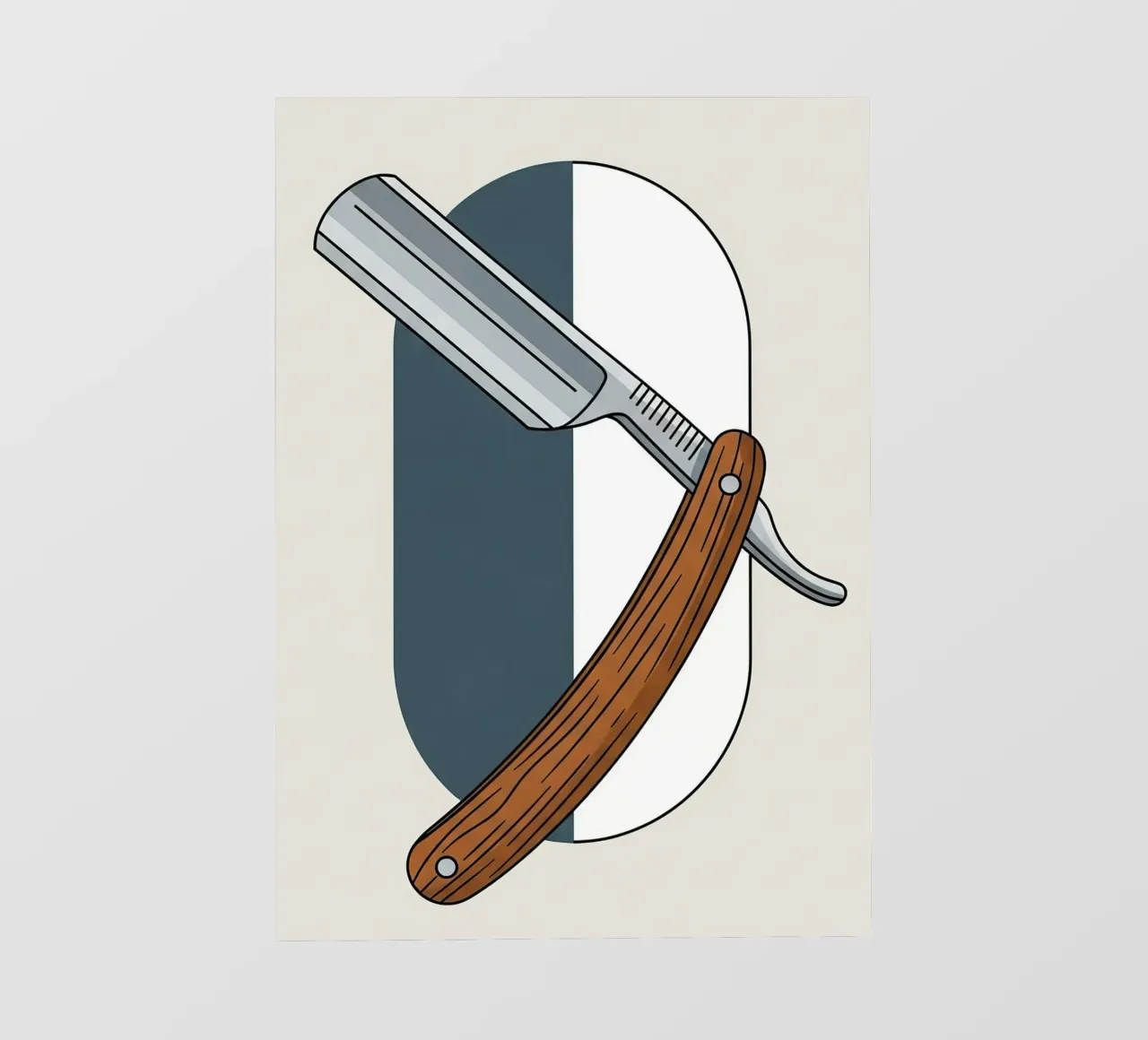 Scheermes fotobehang van Minimalist vector art