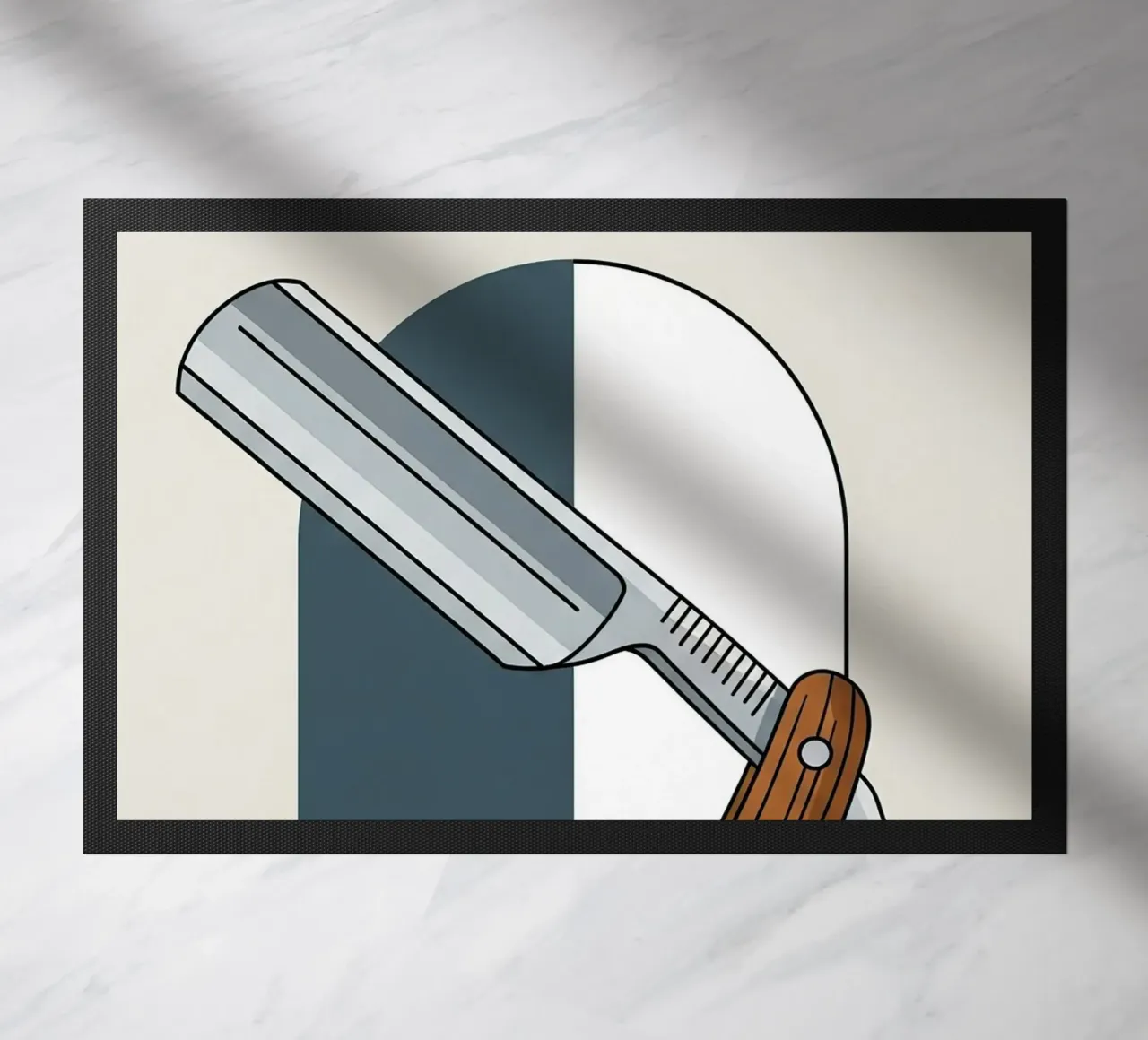 Scheermes deurmat van Minimalist vector art