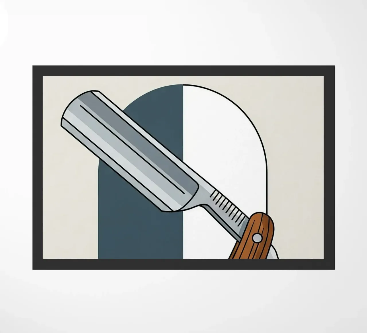 Scheermes deurmat van Minimalist vector art